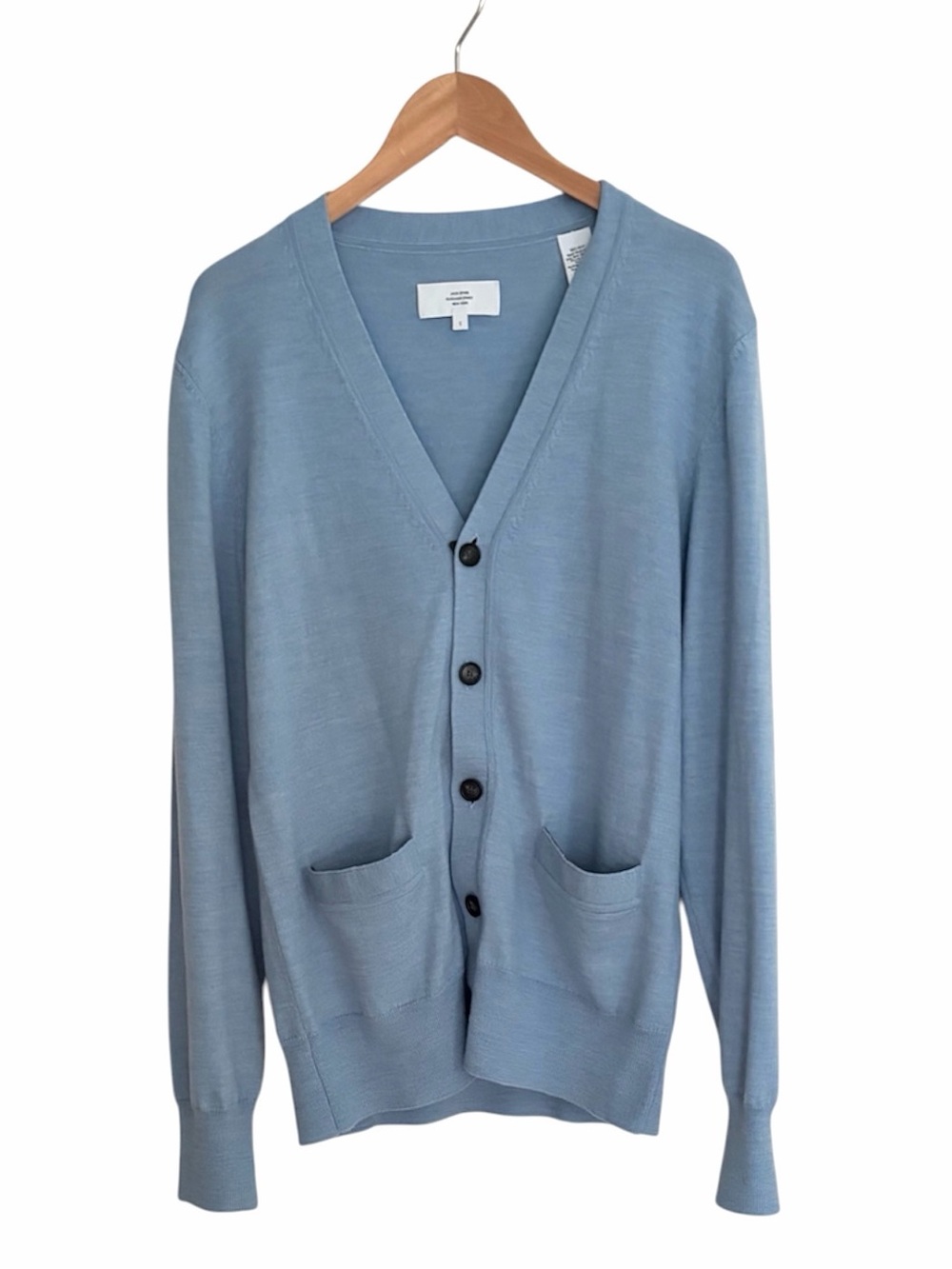 Jack Spade Baby Blue V-Neck Wool Cardigan Sweater Small